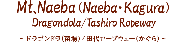 Mt.Naeba(Naeba Kagura) Dragondola/Tashiro Ropeway