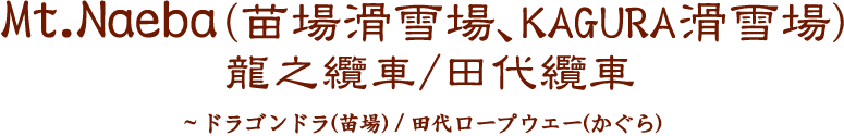 Mt.Naeba(苗場滑雪場、KAGURA滑雪場)龍之纜車／田代纜車